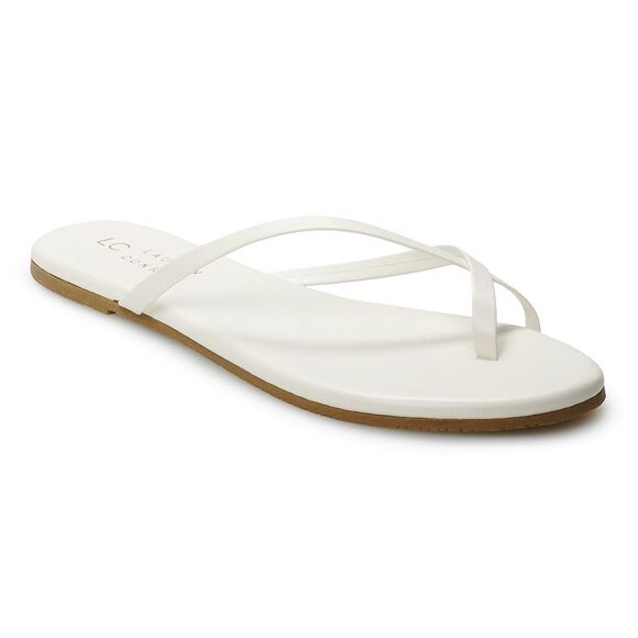 LC Lauren Conrad Pumice Women's Thong Sandals Size 11 White NWT - Picture 1 of 1